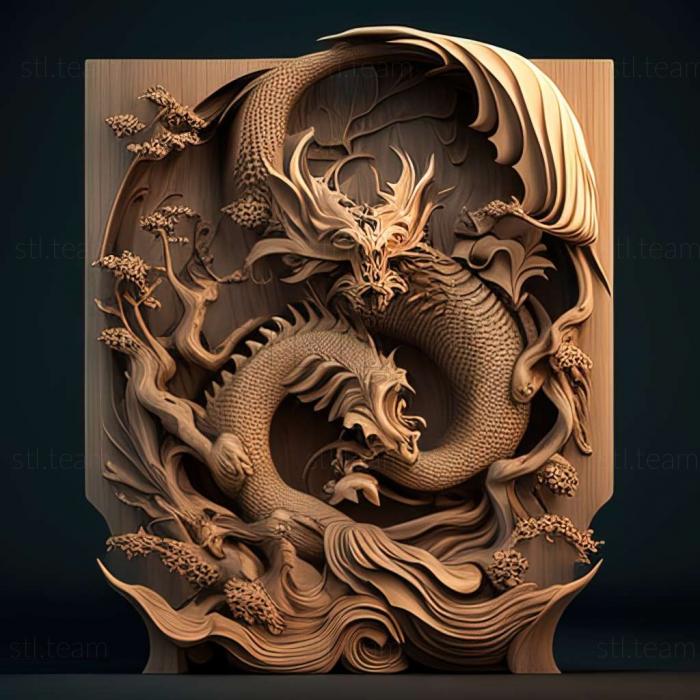 3D model CHINESE DRAGON ON THE STAND (STL)